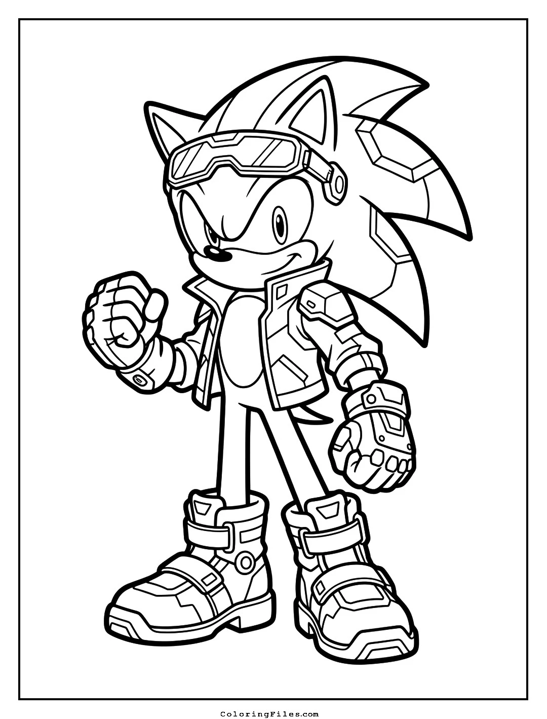 Sonic Cyber Warrior Pose coloring page - Sonic Coloring Pages (Free PDFs / Online)