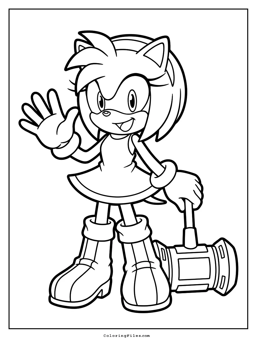 Amy Rose Creative Coloring coloring page - Sonic Coloring Pages (Free PDFs / Online)