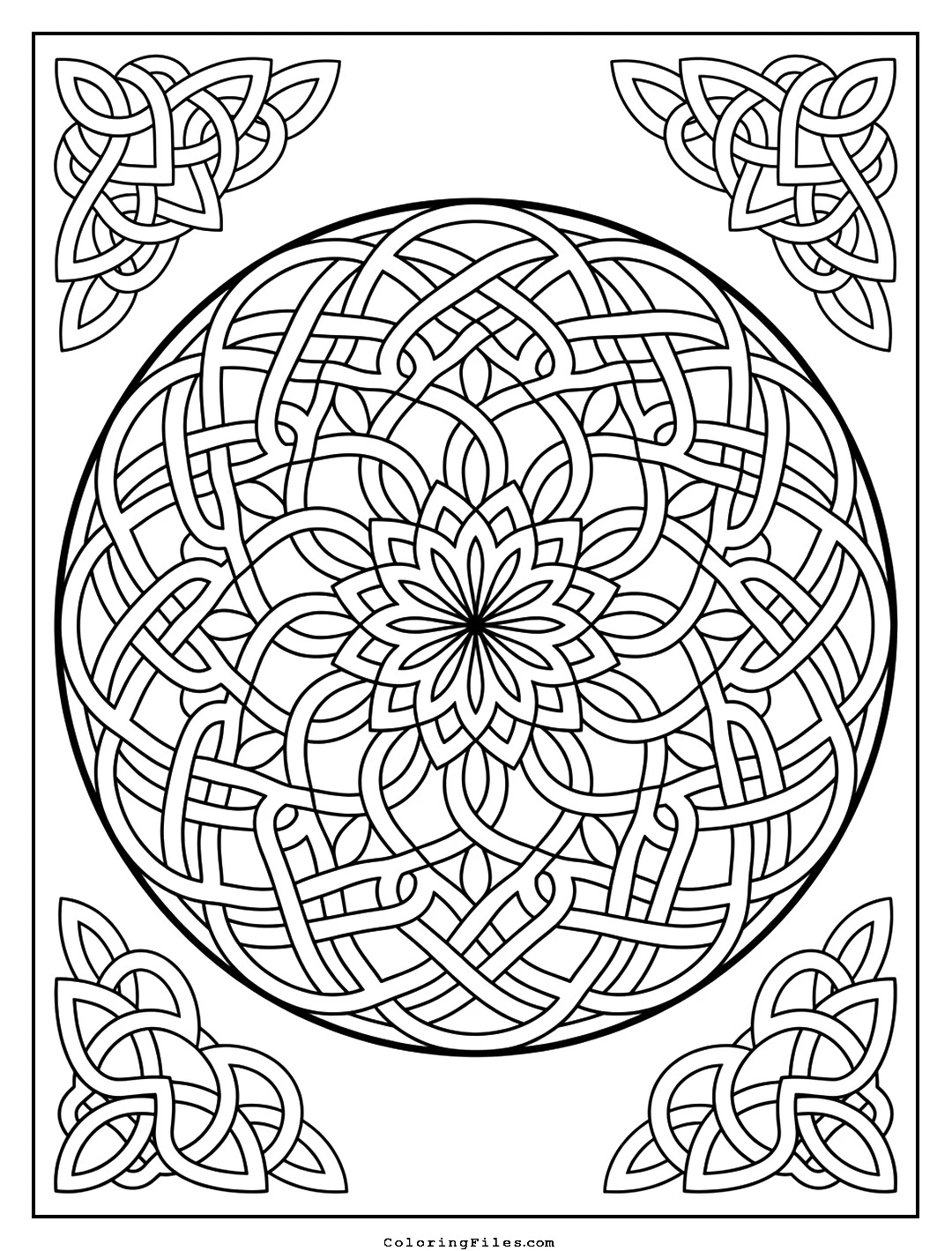 Woven Ribbon Wheel coloring page