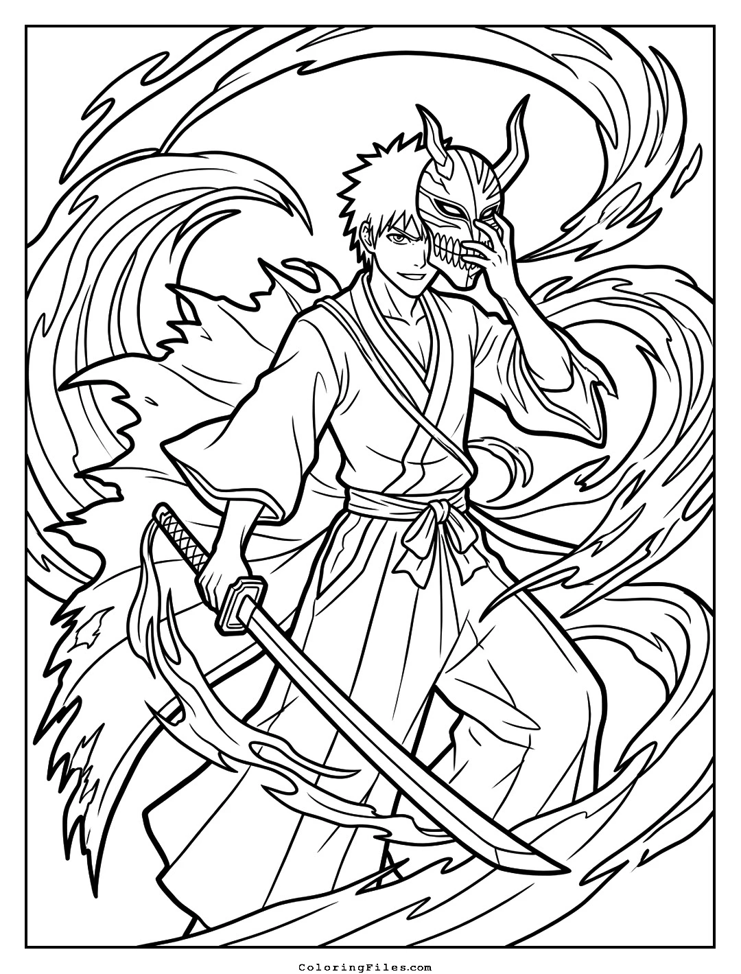 The Ultimate Hollow Mask Bankai coloring page - Anime Hero Coloring Pages (Free PDFs / Online)