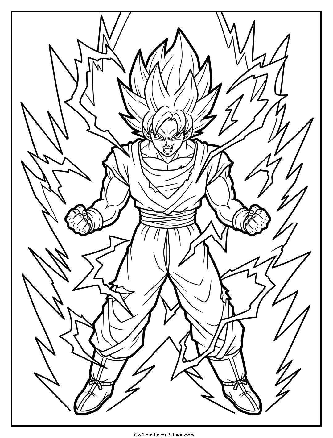 Goku: Super Saiyan 100% Awakening coloring page - Anime Hero Coloring Pages (Free PDFs / Online)