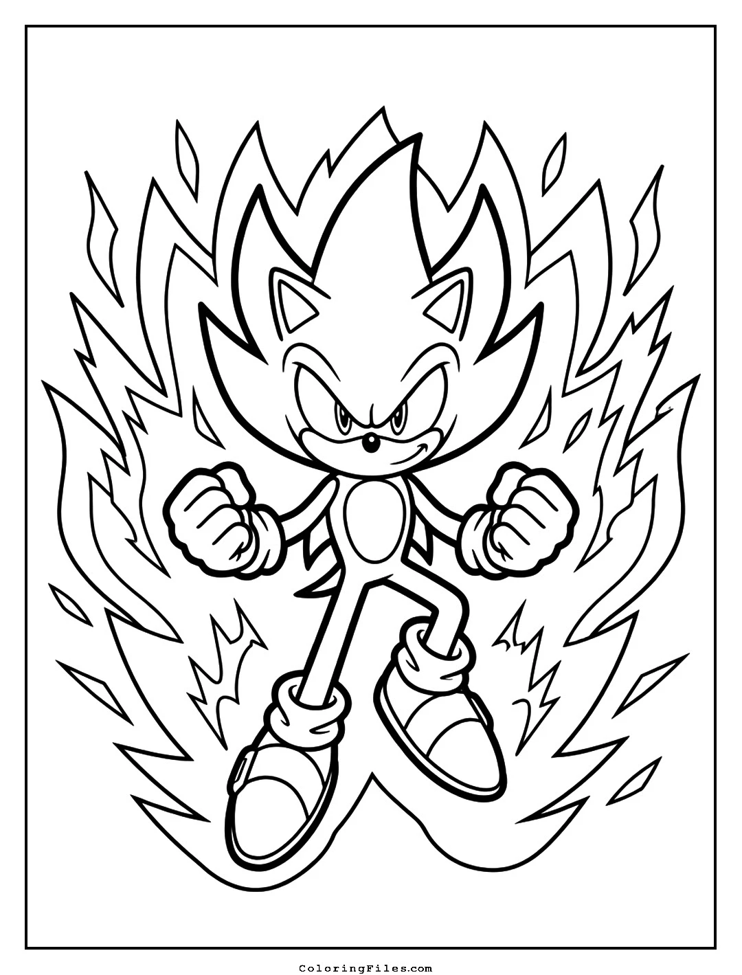 Super Sonic Golden Glow coloring page - Sonic Coloring Pages (Free PDFs / Online)