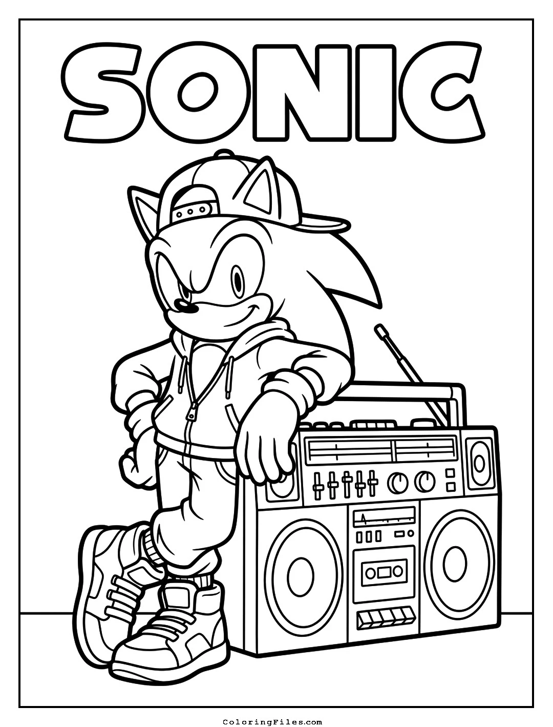 Sonic Boombox Street Style coloring page - Sonic Coloring Pages (Free PDFs / Online)