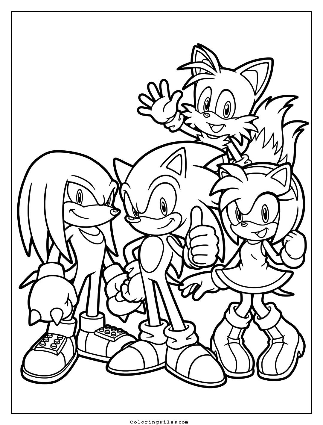 Sonic and Friends Group Photo coloring page - Sonic Coloring Pages (Free PDFs / Online)
