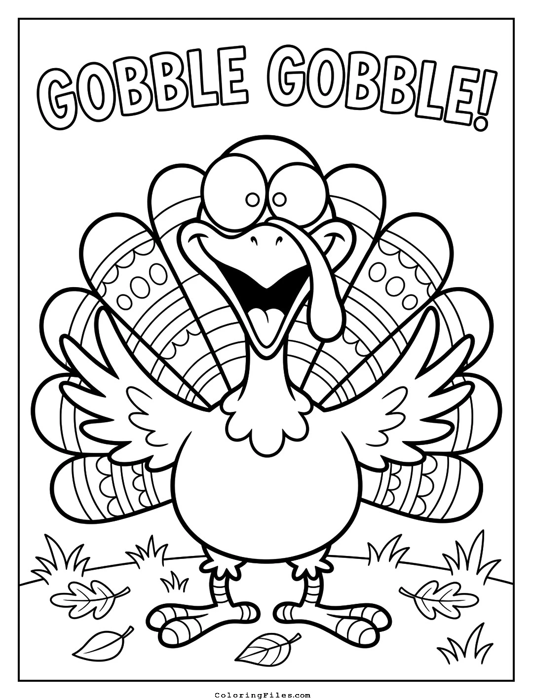 Silly Goofy Eyes Turkey coloring page - Thanksgiving Coloring Pages (Free PDFs / Online)