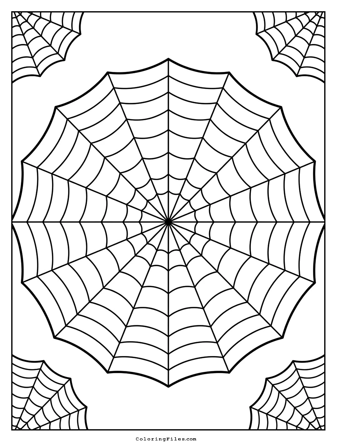 Spooky Spider Web coloring page