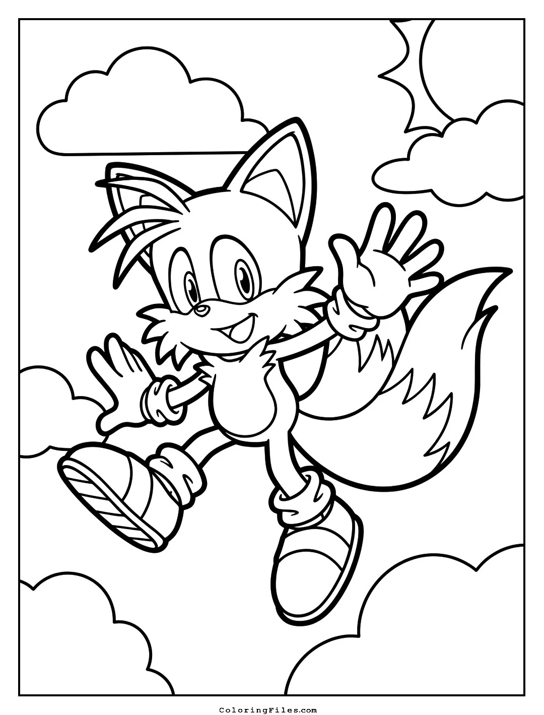 Tails Flying High coloring page - Sonic Coloring Pages (Free PDFs / Online)