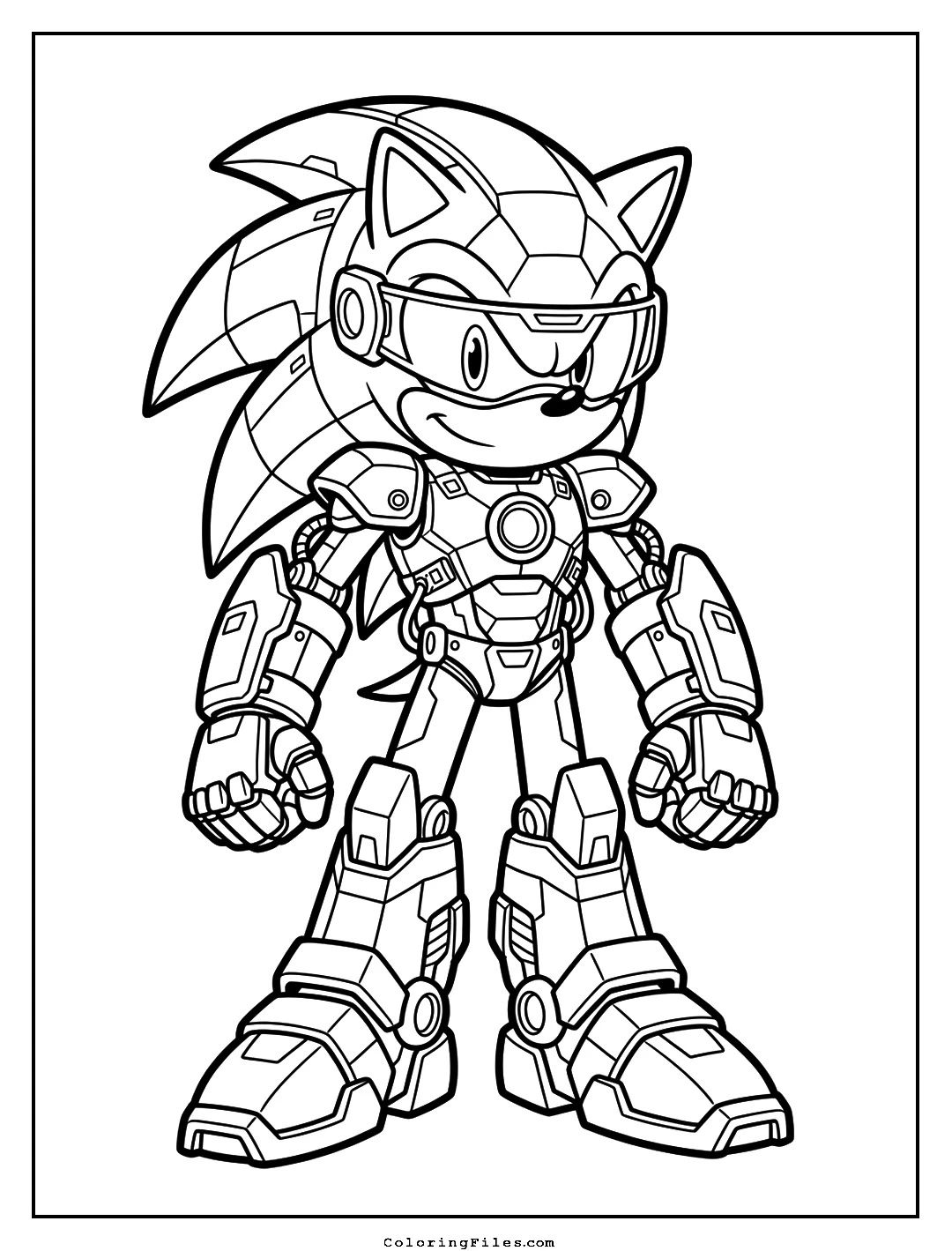 Sonic Cyberpunk Exo-Suit coloring page - Sonic Coloring Pages (Free PDFs / Online)