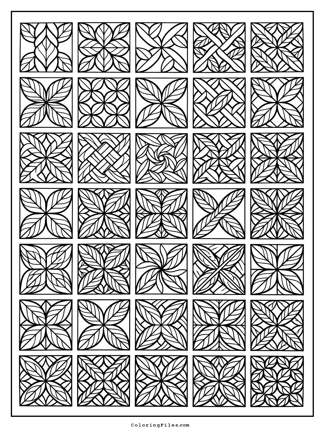 Betweed Woven Leaf coloring page