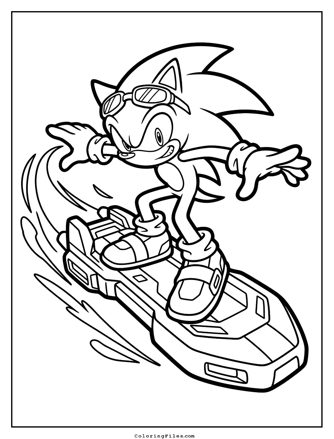 Sonic Extreme Skateboard Action coloring page - Sonic Coloring Pages (Free PDFs / Online)