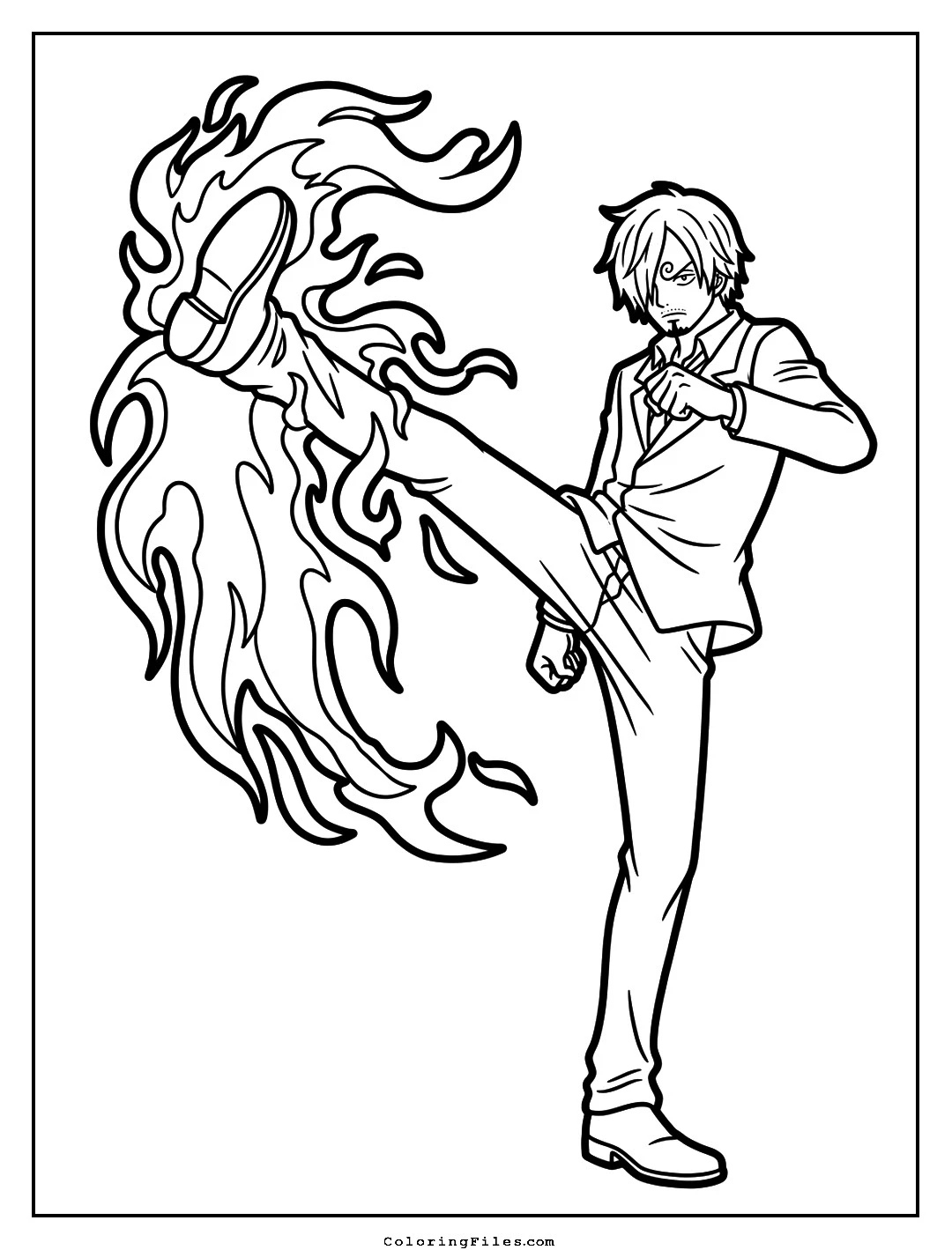Sanji: Ifrit Jambe Blazing Kick Stance coloring page - Anime Hero Coloring Pages (Free PDFs / Online)