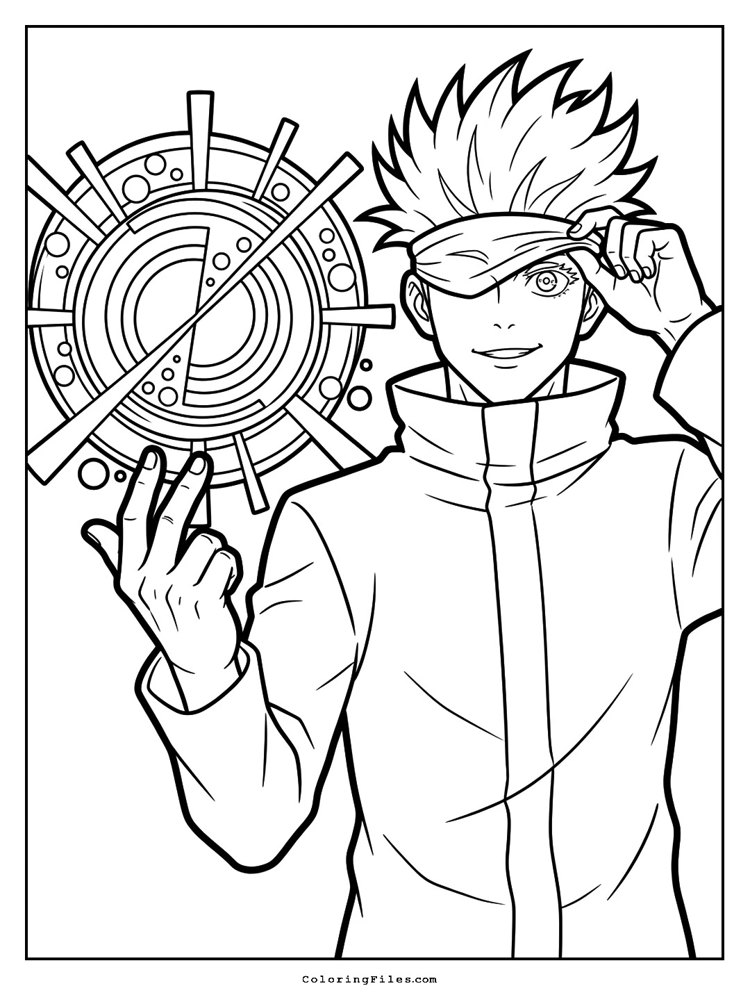 Gojo Satoru: Hollow Purple Limitless Split coloring page - Anime Hero Coloring Pages (Free PDFs / Online)