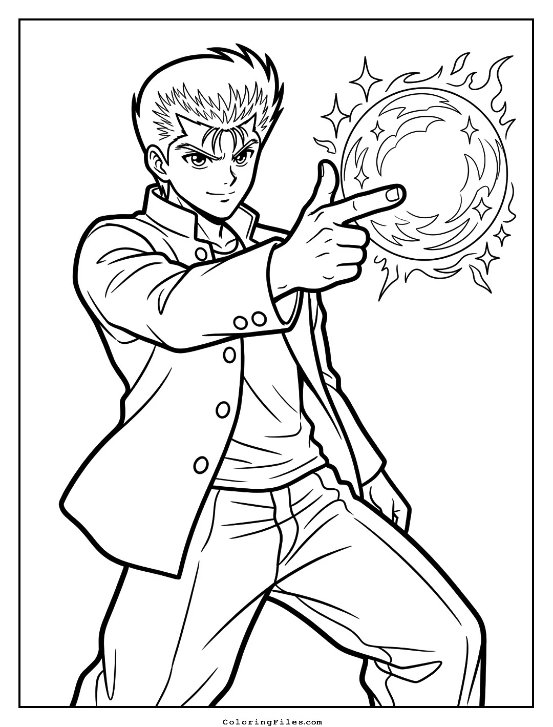 The Spirit Detective Ray Gun coloring page - Anime Hero Coloring Pages (Free PDFs / Online)