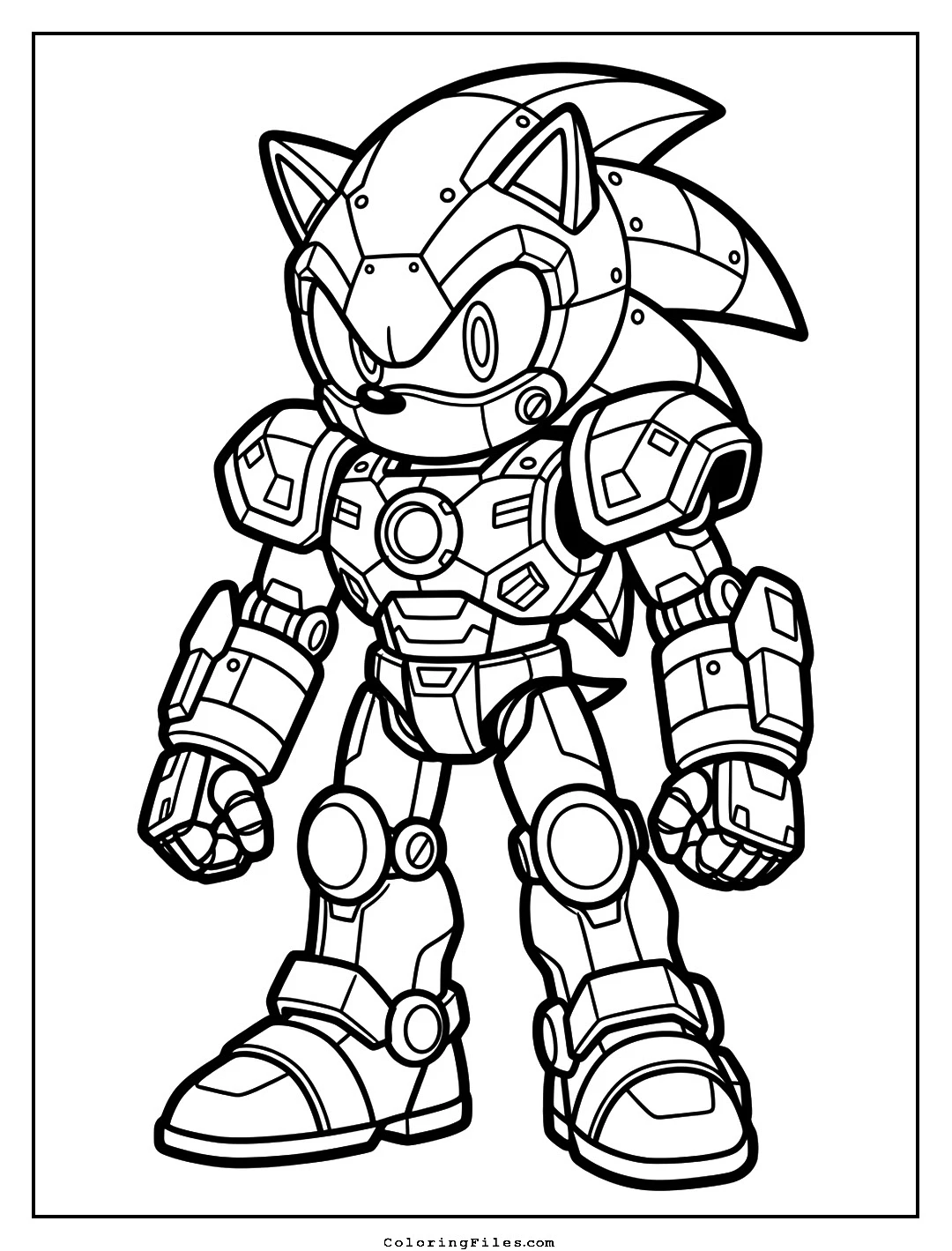 Sonic Mecha Robot Armor coloring page - Sonic Coloring Pages (Free PDFs / Online)