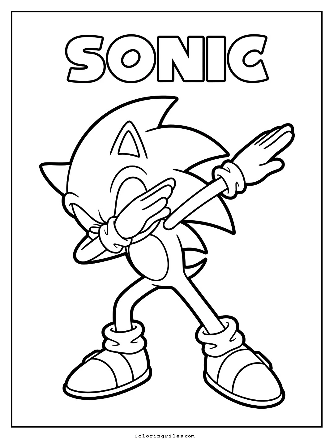 Simple Sonic Dabbing Action coloring page - Sonic Coloring Pages (Free PDFs / Online)