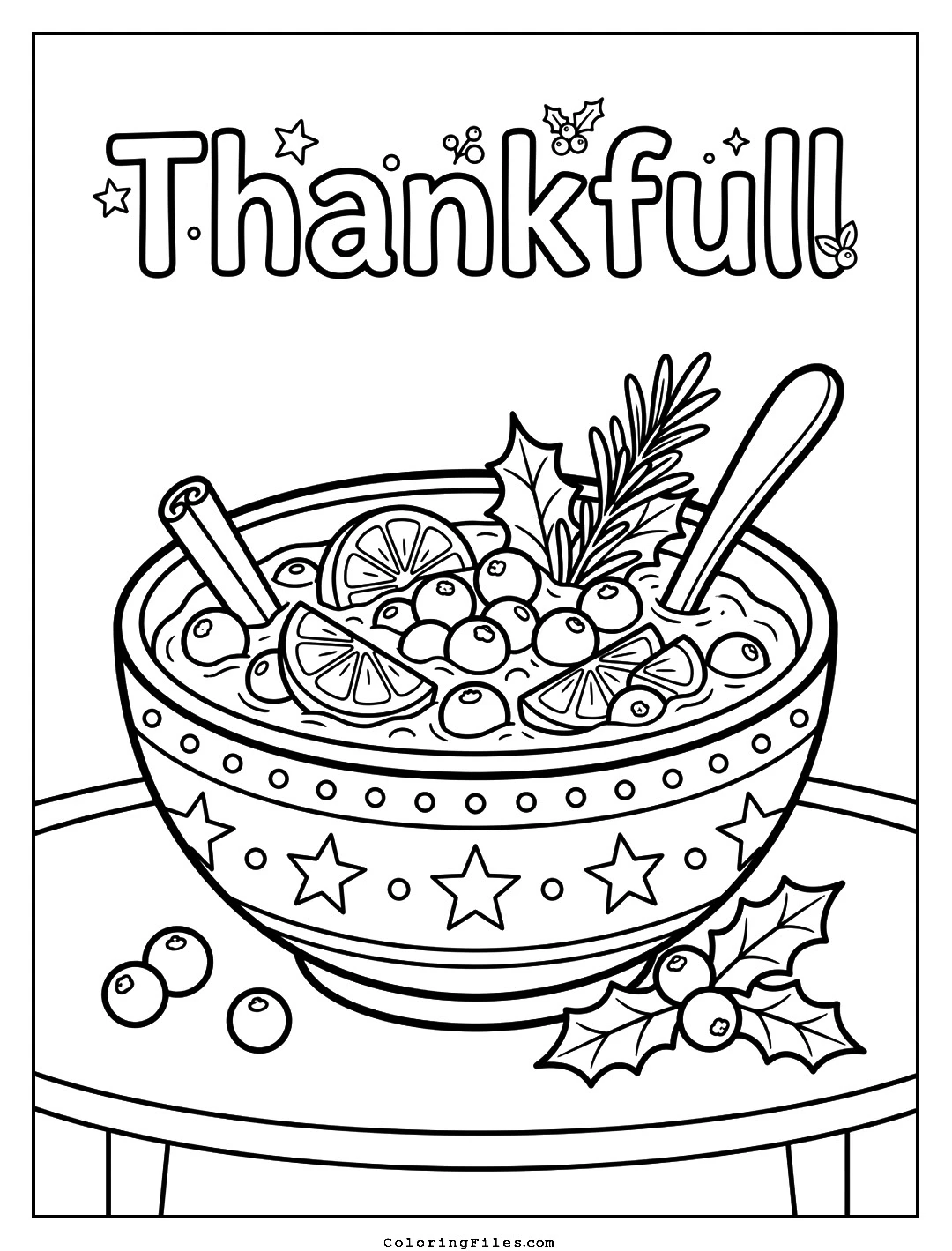 Sweet Cranberry Sauce Bowl coloring page - Thanksgiving Coloring Pages (Free PDFs / Online)