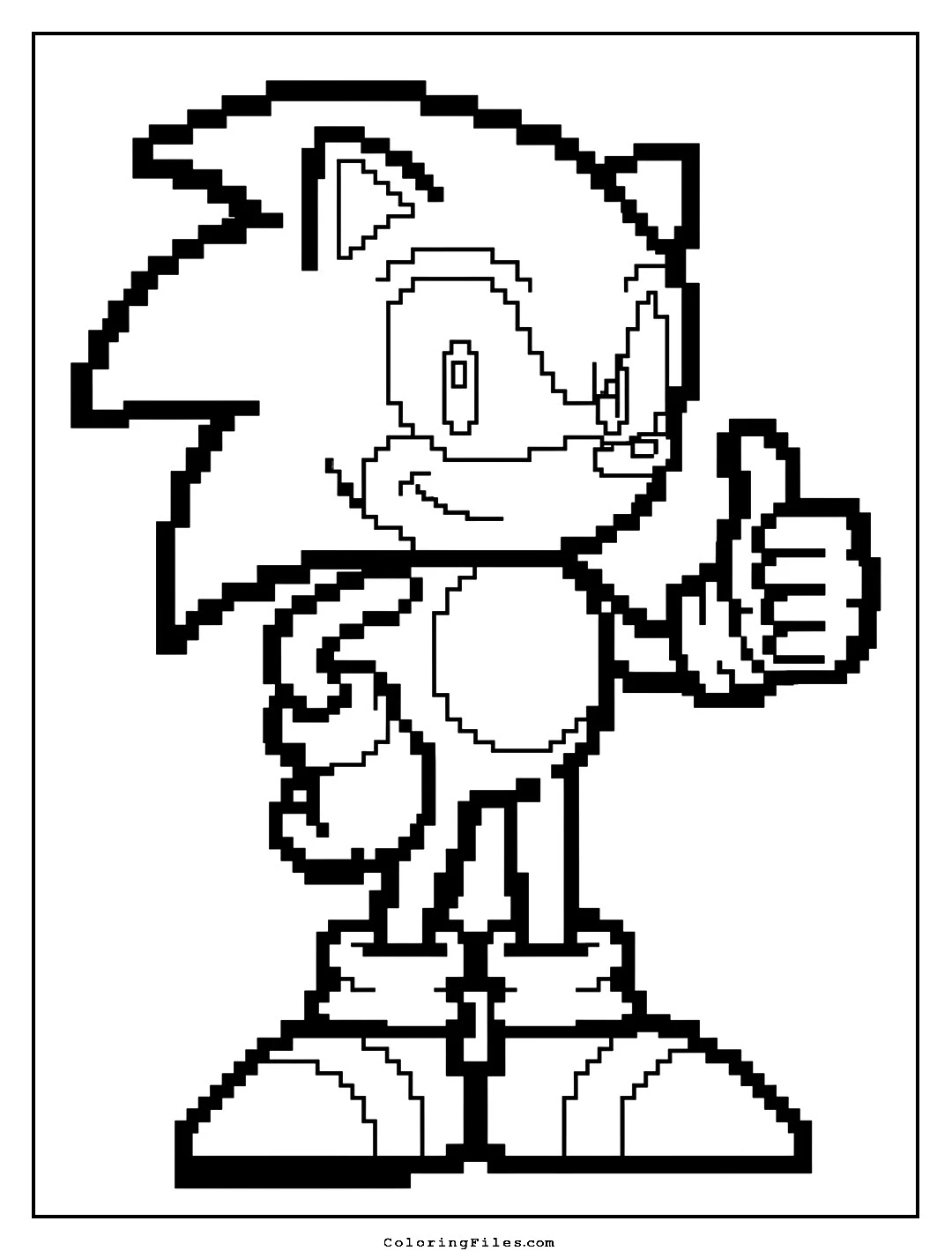 Sonic Pixel Art Coloring coloring page - Sonic Coloring Pages (Free PDFs / Online)