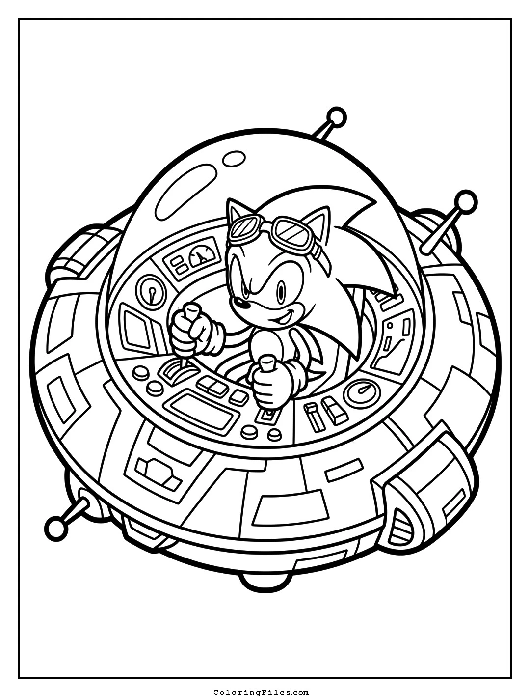 Alien Spaceship Pilot Sonic coloring page - Sonic Coloring Pages (Free PDFs / Online)