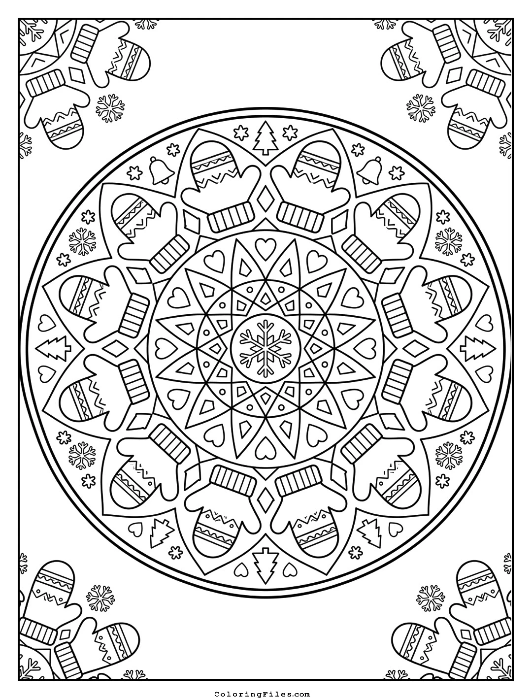 Cozy Mitten Warmth coloring page
