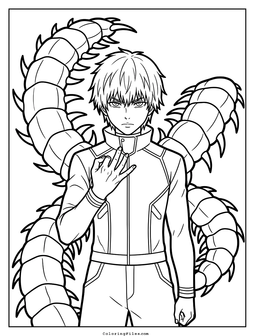 Kaneki Ken: Centipede Kagune Awakening coloring page - Anime Hero Coloring Pages (Free PDFs / Online)